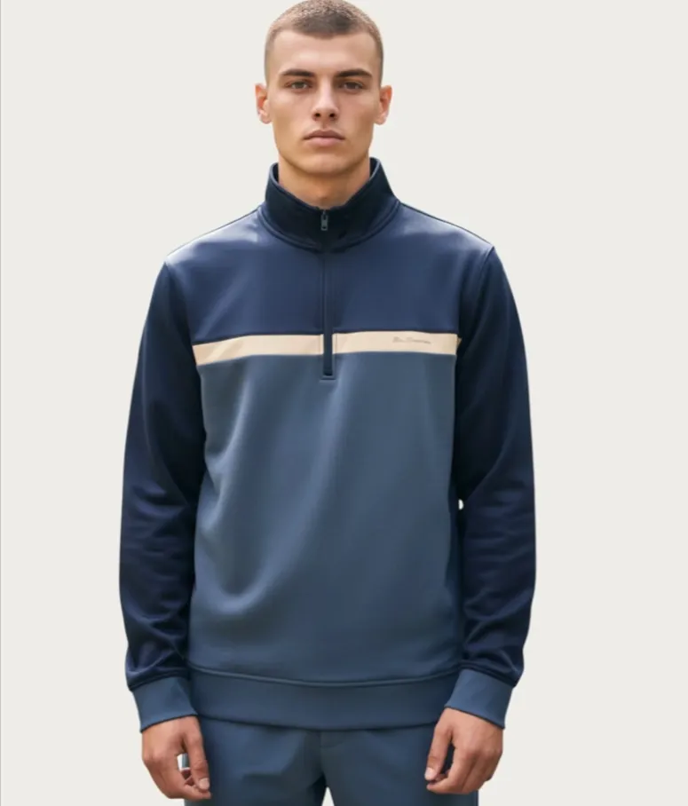Ben Sherman Blue Two Tone Zip Herren Sweatshirt 1981080945 (Gr. S bis 2XL) für 13,45 € inkl. Versand (statt 40,00 €)
