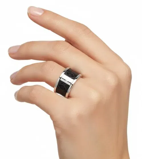 Calvin Klein Spellbound Damen Ring  KJ0DBR090208 (Gr. 7 bis 9 Silber/Schwarz) für 16,98 € inkl. Versand (statt 54,00 €)