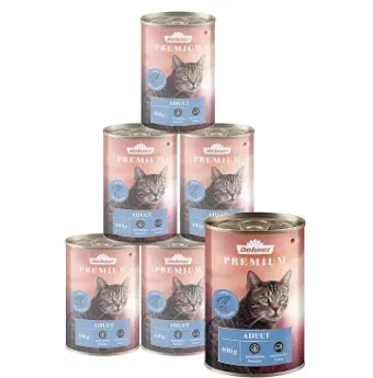 Dehner Premium Katzenfutter Nassfutter getreidefrei (6x400g Lachs) ab 7,64 € inkl. Prime-Versand (statt 12,00 €)