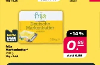 Deutsche Markenbutter bei Netto – Frija ab 2.2.2026 für nur 0,85 € [Netto mit Hund]