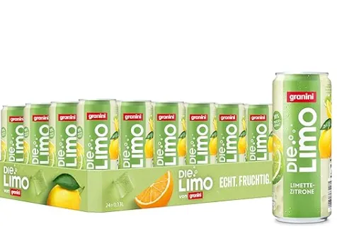 Die Limo von granini Limette-Zitrone trendige Dose to go (24x330ml) für 15,99 € inkl. Prime-Versand zzgl. Pfand (statt 23,19 €)
