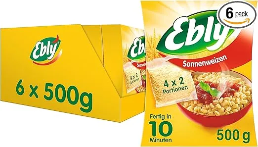 EBLY Sonnenweizen Kochbeutel 10 Minuten 6er Pack (6x500g) ab 9,79 € inkl. Prime-Versand