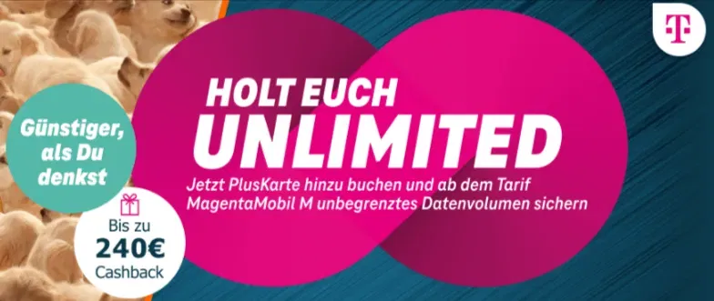 🔥 2x Telekom MagentaMobil M mit unlimited 5G ( 300 Mbit/s.) für eff. 28,65€ mtl