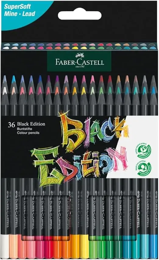 Faber-Castell 116436 – Buntstifte Blackwood Black Edition (36er Etui) ab 9,16 € inkl. Prime-Versand (statt 16,16 €)