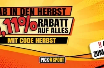 Picksport Herbst-Angebot: 11,11 % Rabatt auf alles mit Code HERBST, gültig für 48 Stunden.