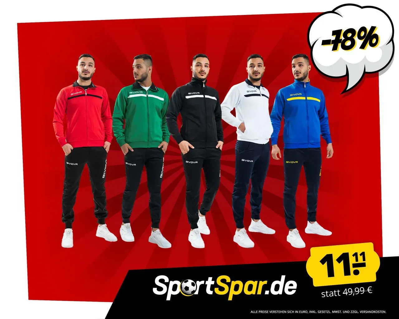 Givova One Full Zip Trainingsanzug für 16,06 € inkl. Versand