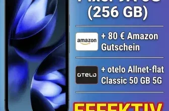 Schnäppchen, Deals und Rabattcodes des Tages - Google Pixel 9A 5G 256 GB + 80 € Amazon Gutschein otelo Allnet-flat Classic 50 GB 5G