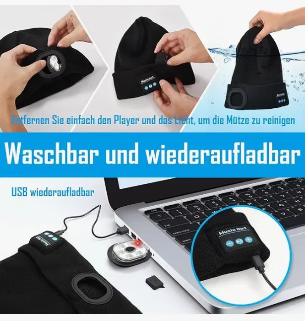 Schnäppchen, Deals Und Rabattcodes Des Tages - Hinshark Geschenke Für Männer &Amp; Frauen Bluetooth Mütze Mit Led Licht