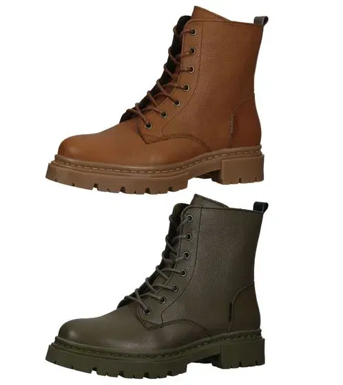 BULLBOXER Stiefelette 610504E6LC (Gr. 36 bis 42 Khaki oder Braun) für 39,99 € inkl. Versand (statt 71,97 €)