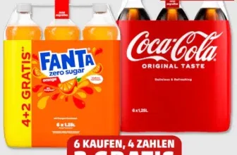 Coca-Cola Deal bei Penny: 4+2 Cola u.a. Sorten (Liter 0,64 €)