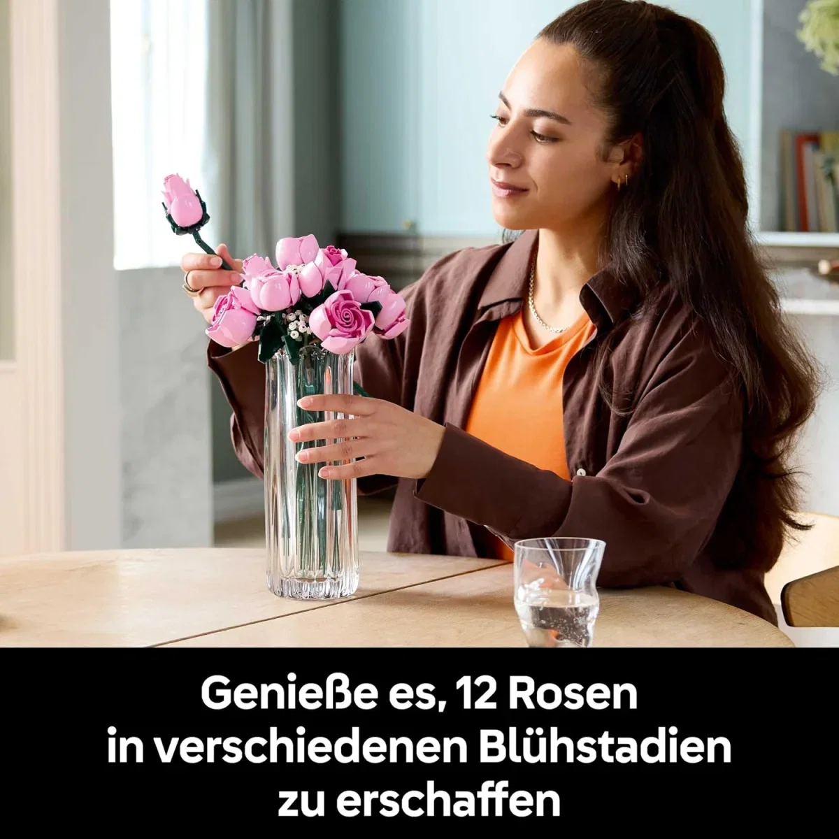 Rosa Rosen und Schleierkraut aus dem LEGO Botanicals Set 10374