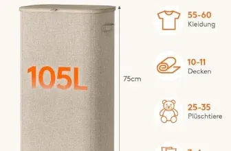 Lifewit Wäschekorb mit Deckel (105 Liter) für 13,85 € inkl. Prime-Versand (statt 19,99 €)