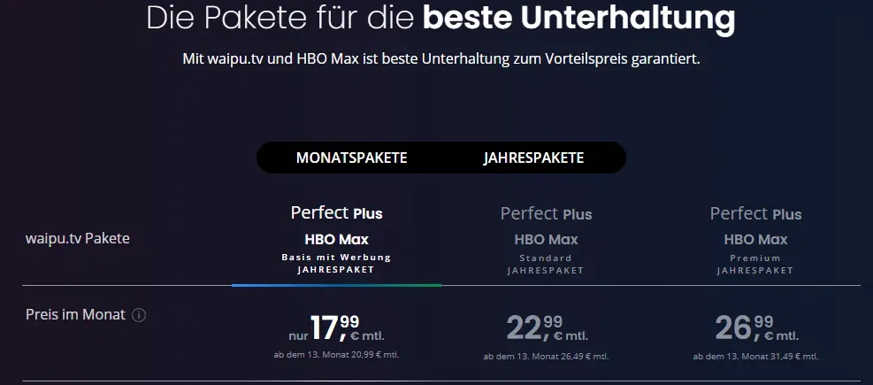 Live Fernsehen HBO Max in einem Paket waipu tv 01 13 2026 01 52 PM Schnäppchen, Deals Und Rabattcodes Des Tages - Live-Fernsehen Hbo Max In Einem Paket Waipu Tv