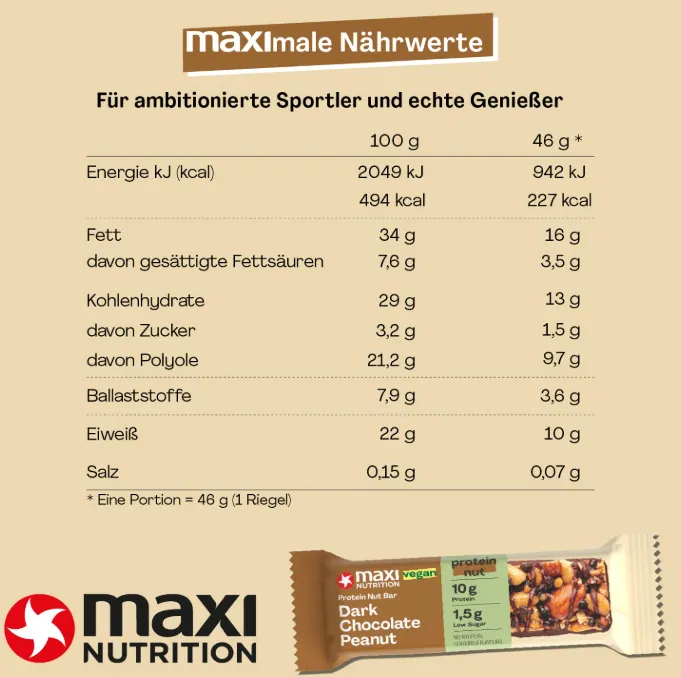 Schnäppchen, Deals Und Rabattcodes Des Tages - Maxinutrition Dark Chocolate Peanut Nussriegel Vegan