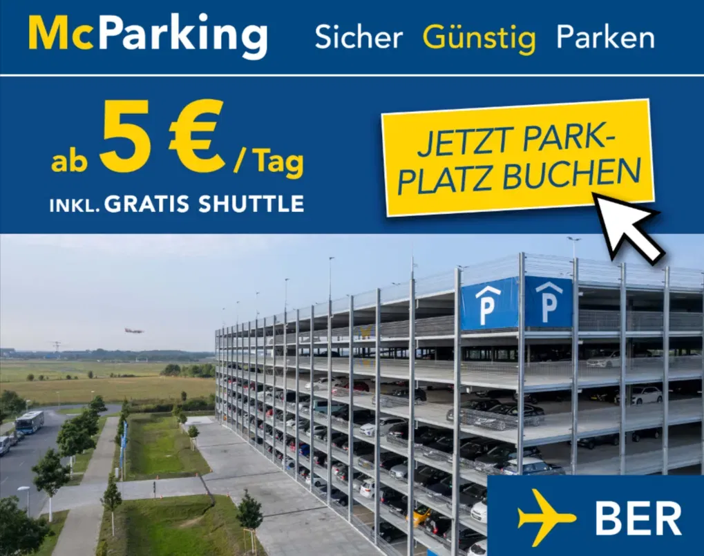 McParking 4€ Gutschein: Günstig Parken am Flughafen Berlin (BER)