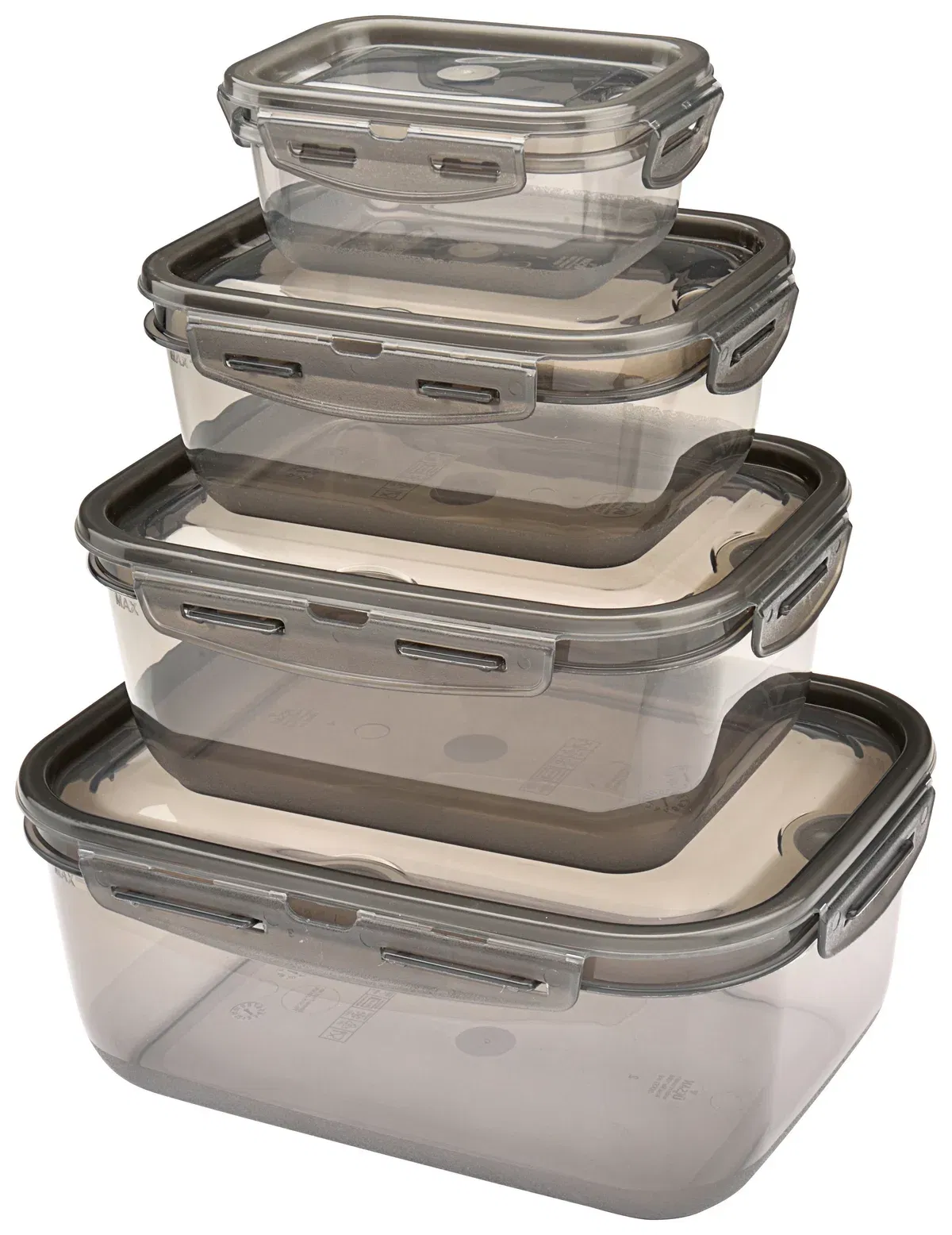 Mömax Frischhaltedosenset Blacky in Schwarz/Transparent (4-teilig) für 6,00 € inkl. Versand (statt 15,99 €)