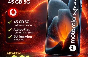 Gomibo: Motorola Signature (512 GB) + Vodafone Allnet-Flat 45 GB 5G für 34,99 € / Monat + 69,00 € einmalig