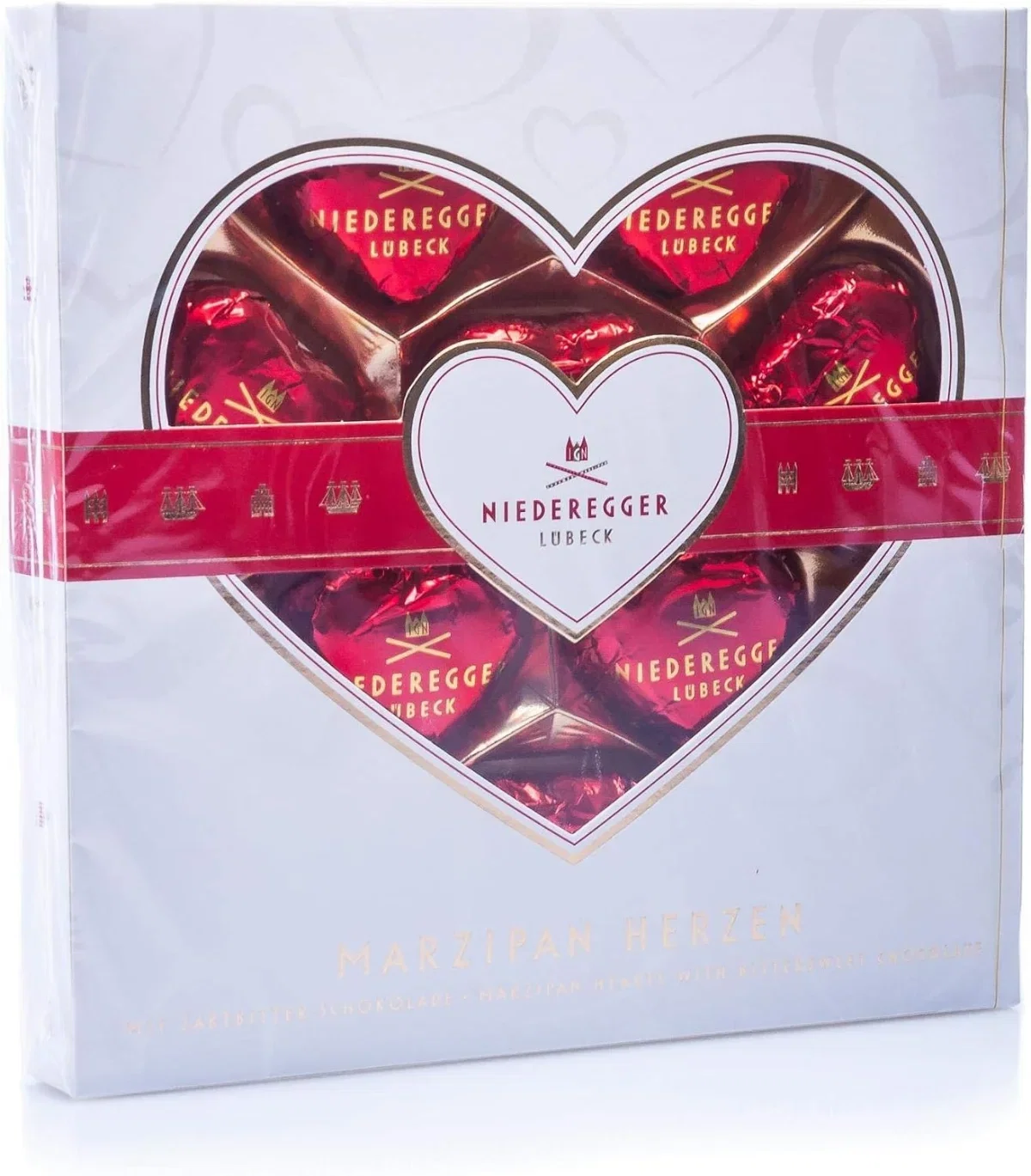 Niederegger Marzipan Pralinen Herzen mit Zartbitter (125g)