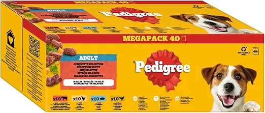 PEDIGREE DOGCARE Hundefutter Portionsbeutel Chunks in Gelee Adult 40er Pack (40x100g) ab 10,79 € inkl. Prime-Versand