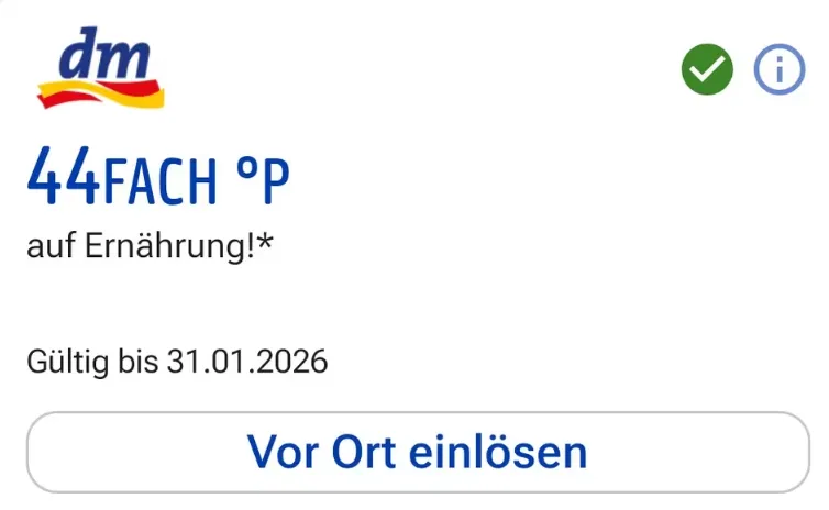 44-fach PAYBACK Punkte auf Ernährung bei dm