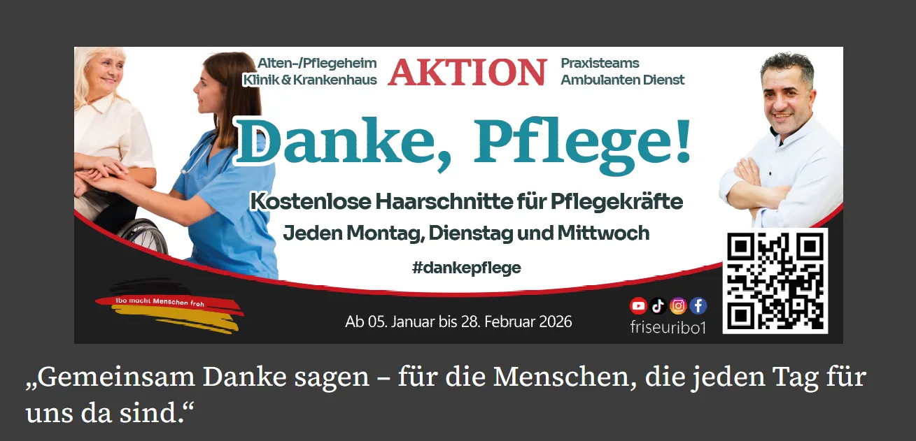 Pflegekräfte erhalten kostenlosen Haarschnitt in München