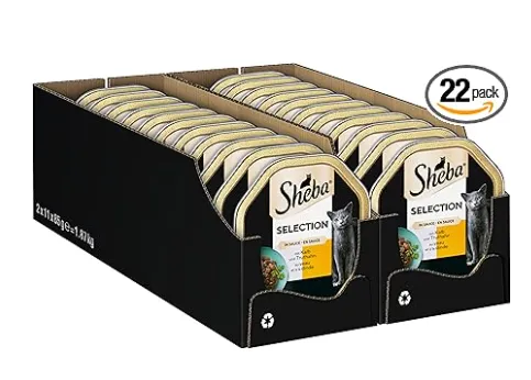 SHEBA Schale Nassfutter für Katzen Selection in Sauce (2 x 11er Pack mit Kalb und Truthahn) ab 8,62 € inkl. Prime-Versand (statt 15,18 €)