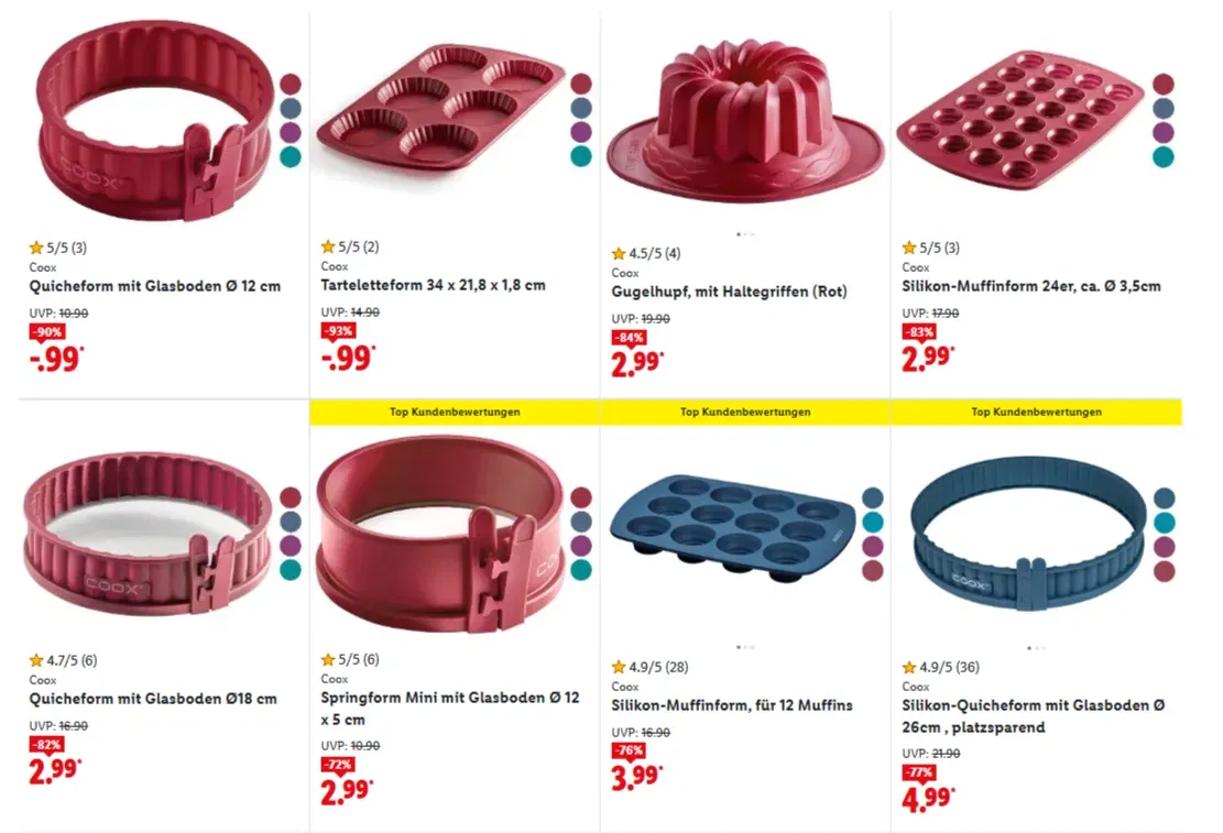 Fehler? 🚨 Lidl: Coox Backformen Sale ab 0,99 € inkl. Versand