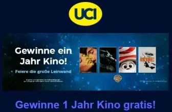 UCI 🍿1 Jahr gratis ins Kino gewinnen - Gewinnspielbild