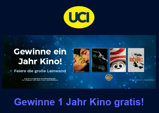 UCI 🍿1 Jahr gratis ins Kino gewinnen