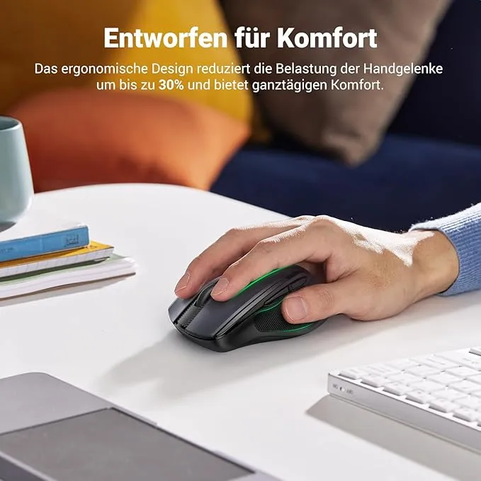 UGREEN Ergonomische 2.4G Wireless Maus mit 4.000 DPI in Aktion
