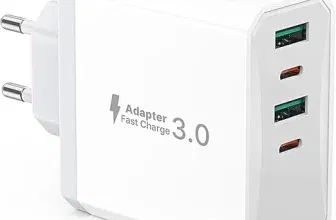 USB C Ladegerät 4 Port USBC Stecker 50W Schnellladegerät für 4,99 € inkl. Prime-Versand (statt 8,99 €)