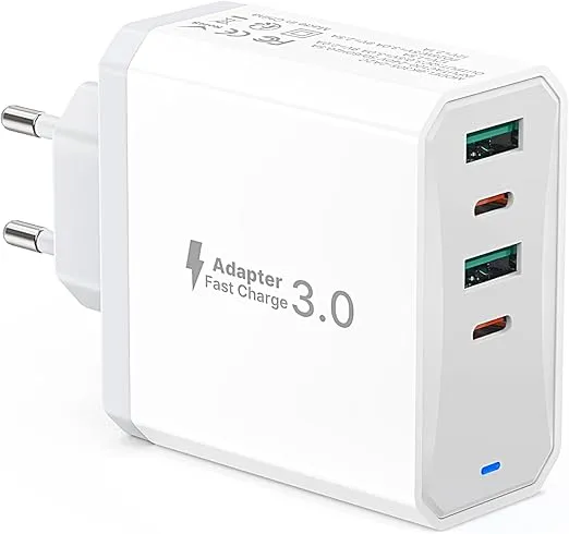 USB C Ladegerät 4 Port USBC Stecker 50W Schnellladegerät für 4,99 € inkl. Prime-Versand (statt 8,99 €)