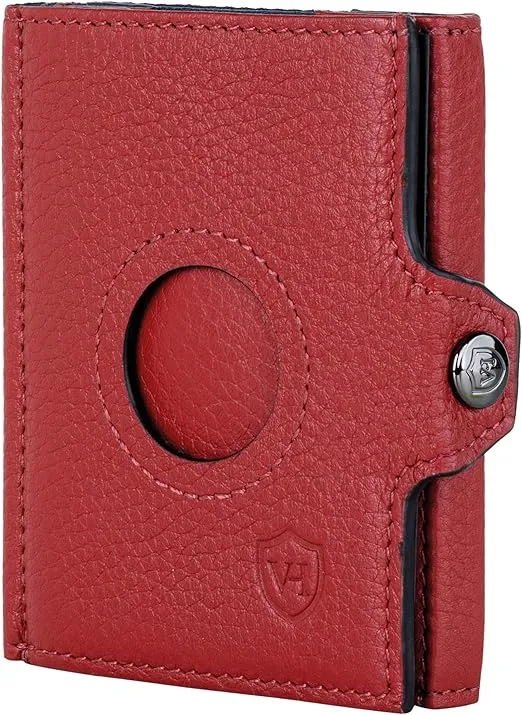 VON HEESEN Airtag Slim Wallet mit Münzfach & RFID-Schutz (Rot) für 9,98 € inkl. Prime-Versand (statt 19,98 €)