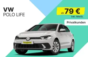 Volkswagen Polo LIFE mit 80 PS für 79,00 € / Monat + 1.390,00 € einmalig - LF 0,35 (Privatkunden)