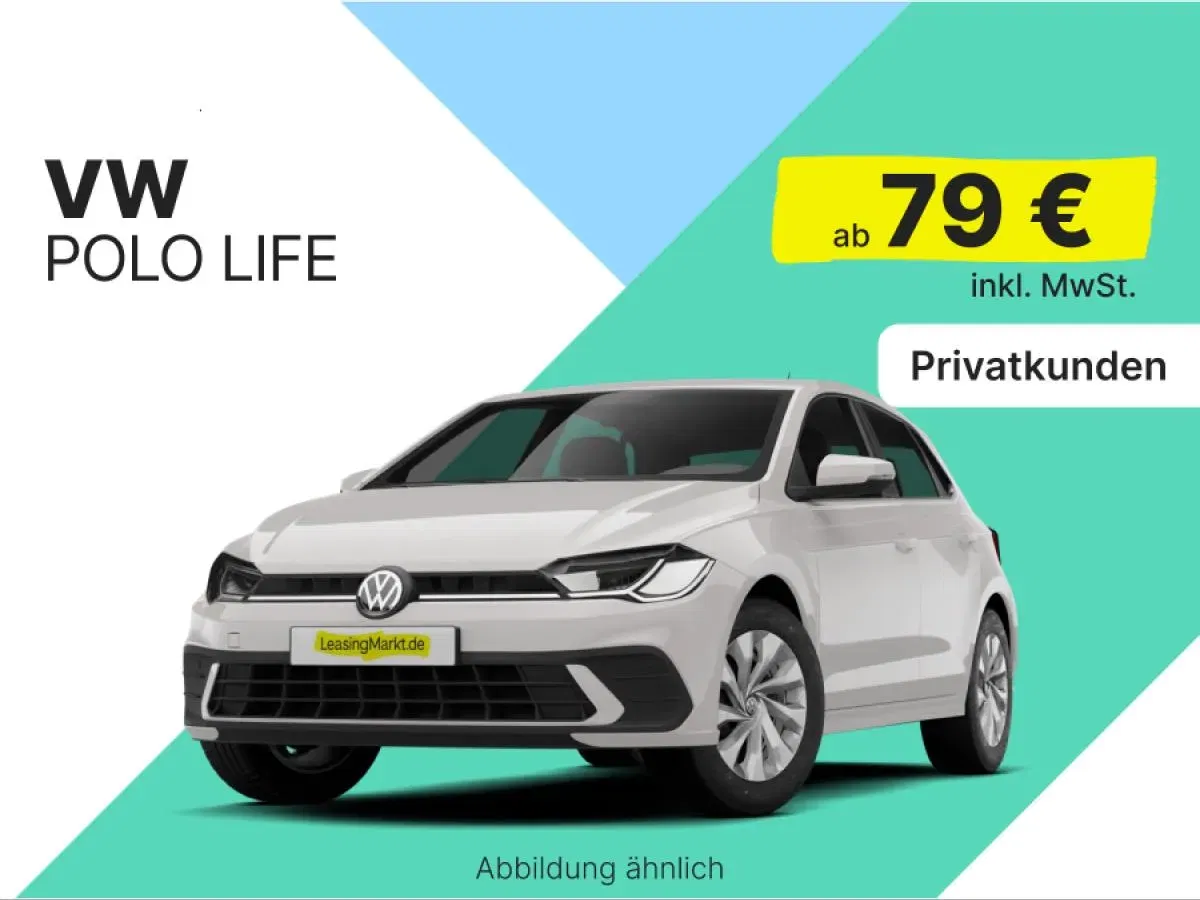 Volkswagen Polo LIFE mit 80 PS für 79,00 € / Monat + 1.390,00 € einmalig – LF 0,35 (Privatkunden)
