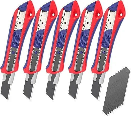 WORKPRO Cuttermesser (5 Stück,  18mm mit 20 Ersatzklingen) für 7,99 € inkl. Prime-Versand (statt 15,99 €)