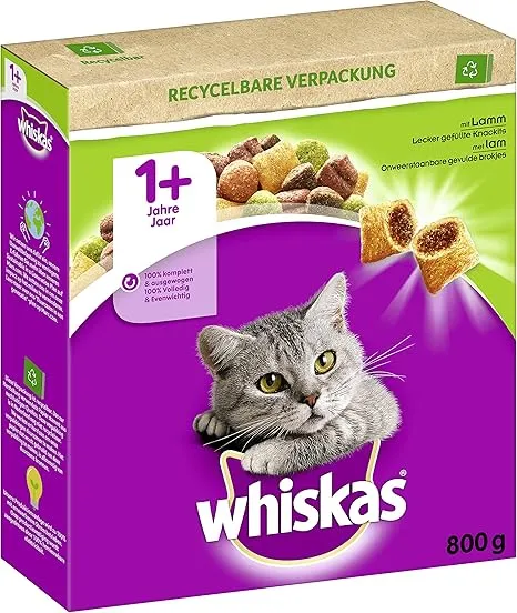 Whiskas Katzentrockenfutter Lamm Adult (800g) für 3,19 € inkl. Prime-Versand (statt 7,30 €)