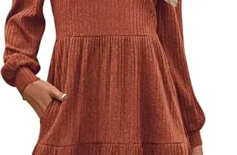 ZEAGOO Damen Herbstkleid A Linie (6 Farben, Gr. S bis XXL) für 12,00 € inkl. Prime-Versand (statt 19,99 €)