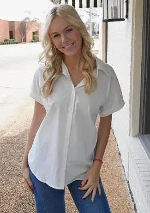 Schnäppchen, Deals Und Rabattcodes Des Tages - Zeagoo Bluse Damen Sommer Baumwolle Kurzarm Hemden Button Down Blusen Tops Elegant V-Ausschnitt