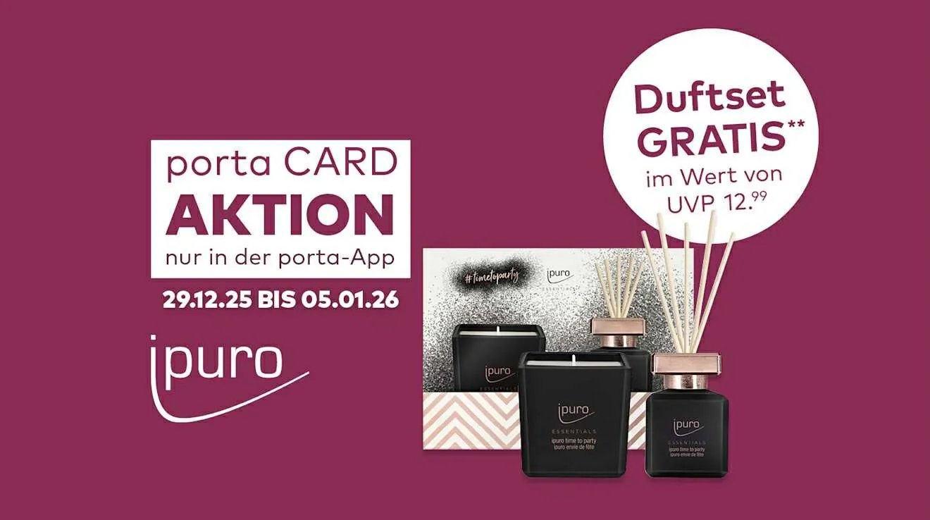 ipuro Duftset kostenlos bei Porta (Porta App) im Wert von 12,99€