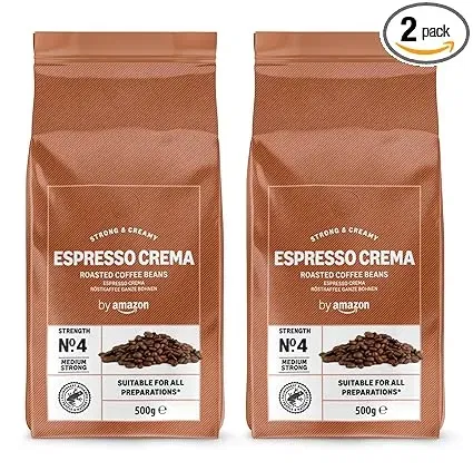 by Amazon Espresso Crema Röstkaffee Ganze Bohnen (1kg) ab 11,47 € inkl. Prime-Versand (statt 15,00 €)