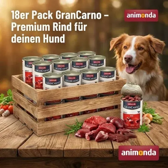 800g Animonda GranCarno Adult Rind Hundenassfutter für Ausgewachsene (18 * 800g) für 24,99 € inkl. Versand (statt 40,00 €)