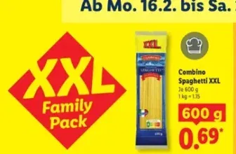 LIDL: Combino Nudeln 600g für nur 0,69€ pro Packung