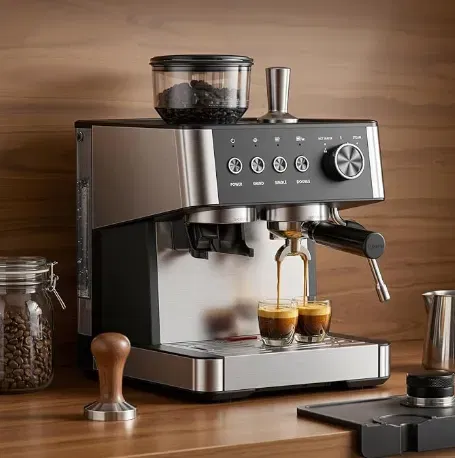 COWSAR Siebträgermaschine mit Mahlwerk und manuellem Milchaufschäumer für 160,99 € inkl. Versand (statt 230,00 €)