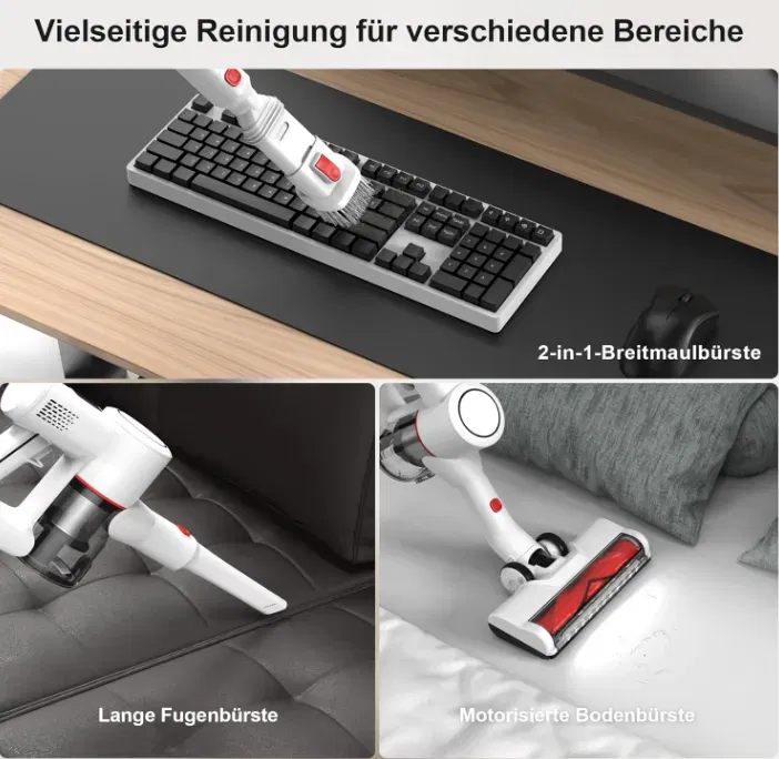 Schnäppchen, Deals Und Rabattcodes Des Tages - Amazon.de Syntecno Akku Staubsauger Kabellos Vacuum Cleaner 3-In-1 Akkustaubsauger Kabelloser Weiss