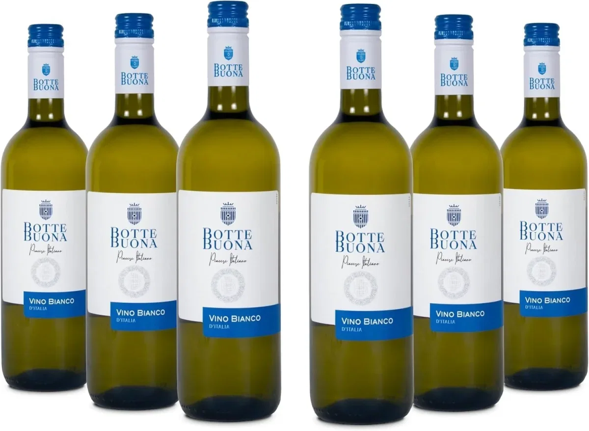 BotteBuona Vino Bianco d‘Italia Italienischer Weißwein 6er Pack (6x750ml)