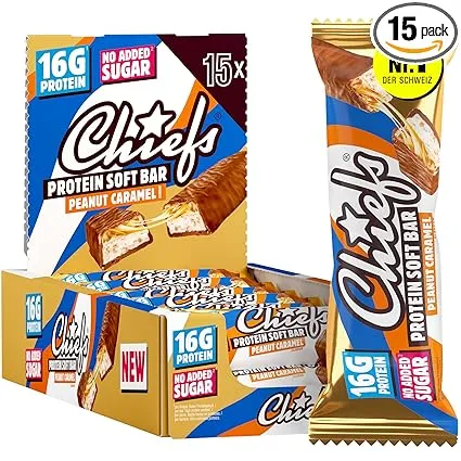 Chiefs Soft Protein Riegel Peanut Karamell 15er Pack (15x55g) ab 22,38 € inkl. Prime-Versand (statt 31,99 €)