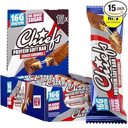 Chiefs Soft Protein Riegel Schokolade Karamell 15er Pack (15x55g) ab 22,38 € inkl. Prime-Versand (statt 31,99 €)