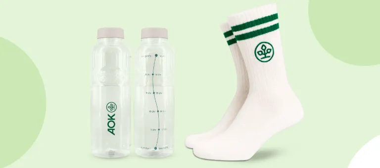 Gratis: Tennissocken & Trinkflasche bei AOK Bayern