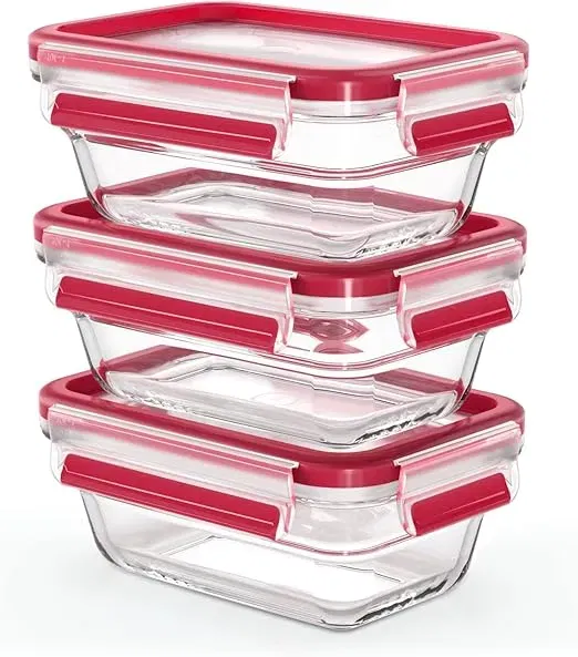 EMSA Clip & Close Glas Frischhaltedose rechteckig 3-teilig N10511 (450ml) für 18,29 € inkl. Prime-Versand